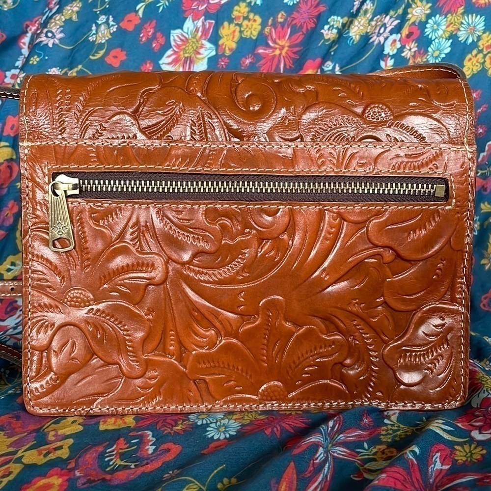 Brand New Patricia Nash Genuine Tooled Leather Lanza Crossbody Purse Florence - Picture 7 of 16